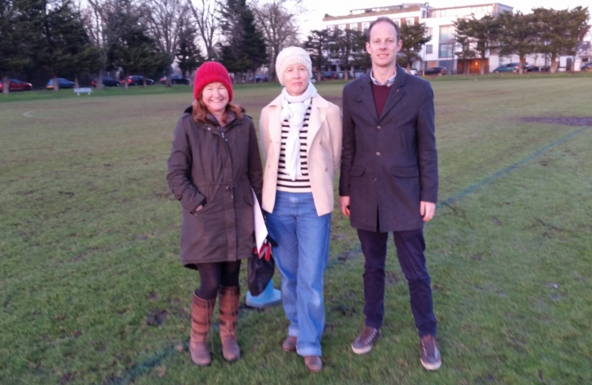 Dan with Trinity Fields Trustees in front of threatened area