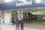 Dan and Stephen Hammond at Earlsfield Station