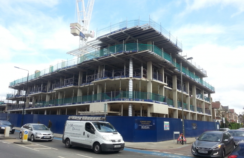New flats being built on Tooting High Street and Trevelyan Road