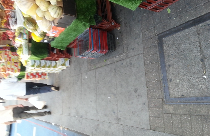 Traders encroach on Tooting high street pavement