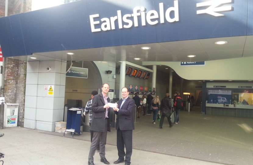 Dan and Stephen Hammond at Earlsfield Station
