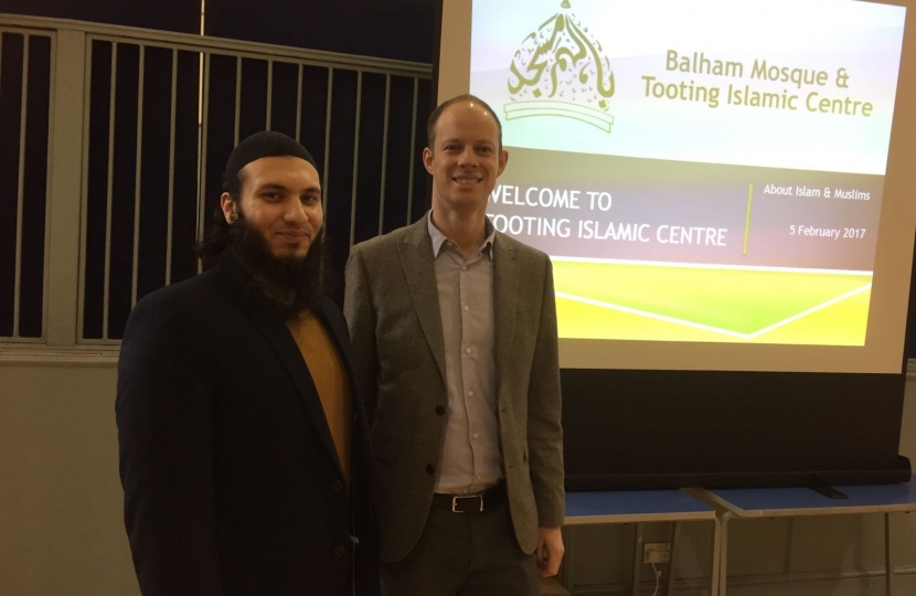 Dan and Tooting Islamic Centre Imam at 'VisitMyMosque day'