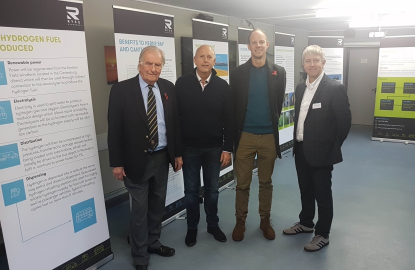 Dan, Roger Gayle MP and the Ryse Hydrogen Team at their Public Consultation in Herne Bay