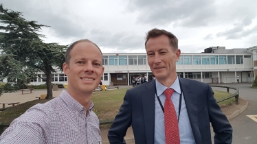 Councillor Dan Watkins meets with head of Herne Bay High, Greenhill's local secondary school