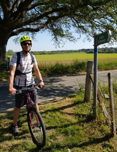 Dan Watkins researching the potential new cycle route from Herne Bay to Canterbury