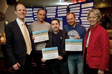 Dan and Angela Graham with the Top 3 winners in the Earlsfield competition
