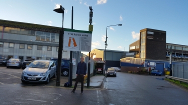 Dan meets businesses at Garrat Park industrial estate, adjacent to the Track