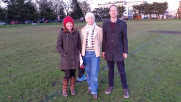 Dan with Trinity Fields Trustees in front of threatened area